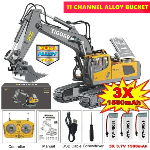 Remote Control Excavator Dump Truck Toy For Kids