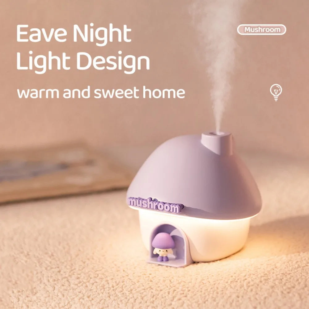 Mushroom House Humidifier With Colorful Lights