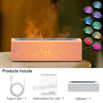 Ultrasonic Aroma Diffuser With Realistic Flame Light