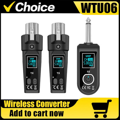 Wireless Uhf Mic Converter Xlr Transmitter Receiver Audio