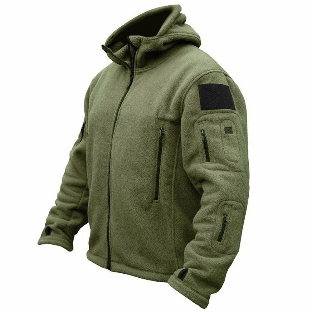 Men'S Thermal Fleece Tactical Hooded Jacket