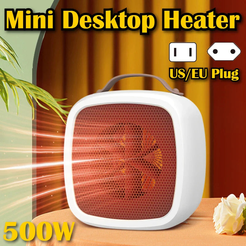 Compact 500W Ptc Ceramic Desktop Heater
