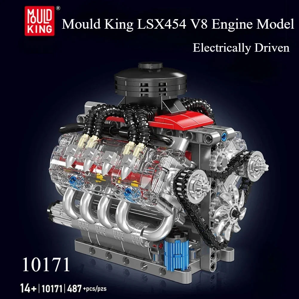 V8 Engine Motorized Block Toy For Educational Fun