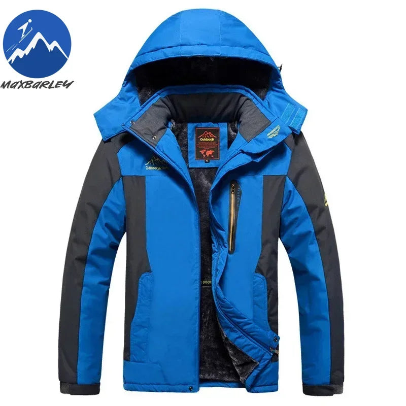 Winter Windproof Waterproof Men'S Hooded Jacket Plus Size