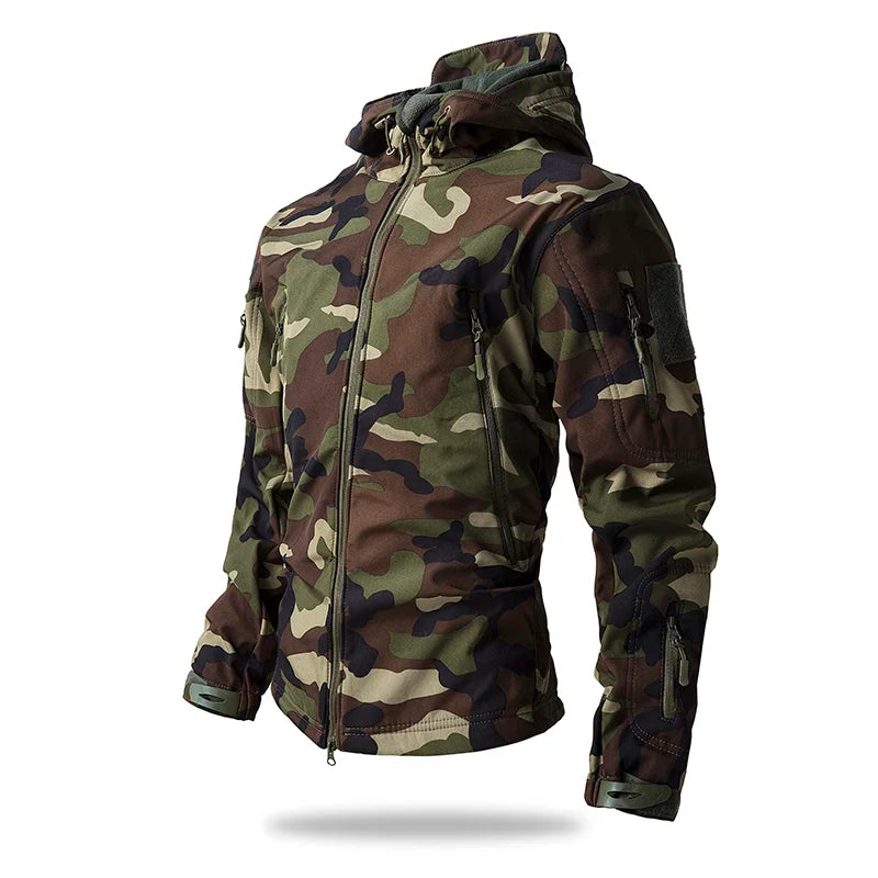 Waterproof Men'S Tactical Hooded Camouflage Jacket