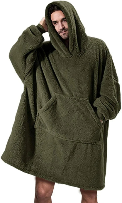 Cozy Oversized Fleece Hoodie Blanket With Hood