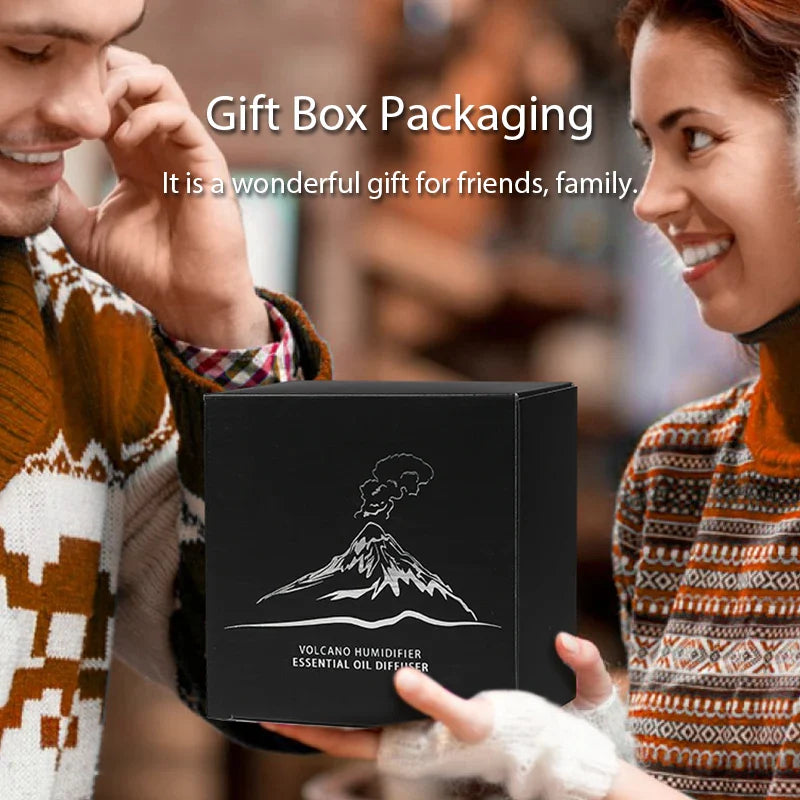 Volcanic Aroma Diffuser With Flame Night Light