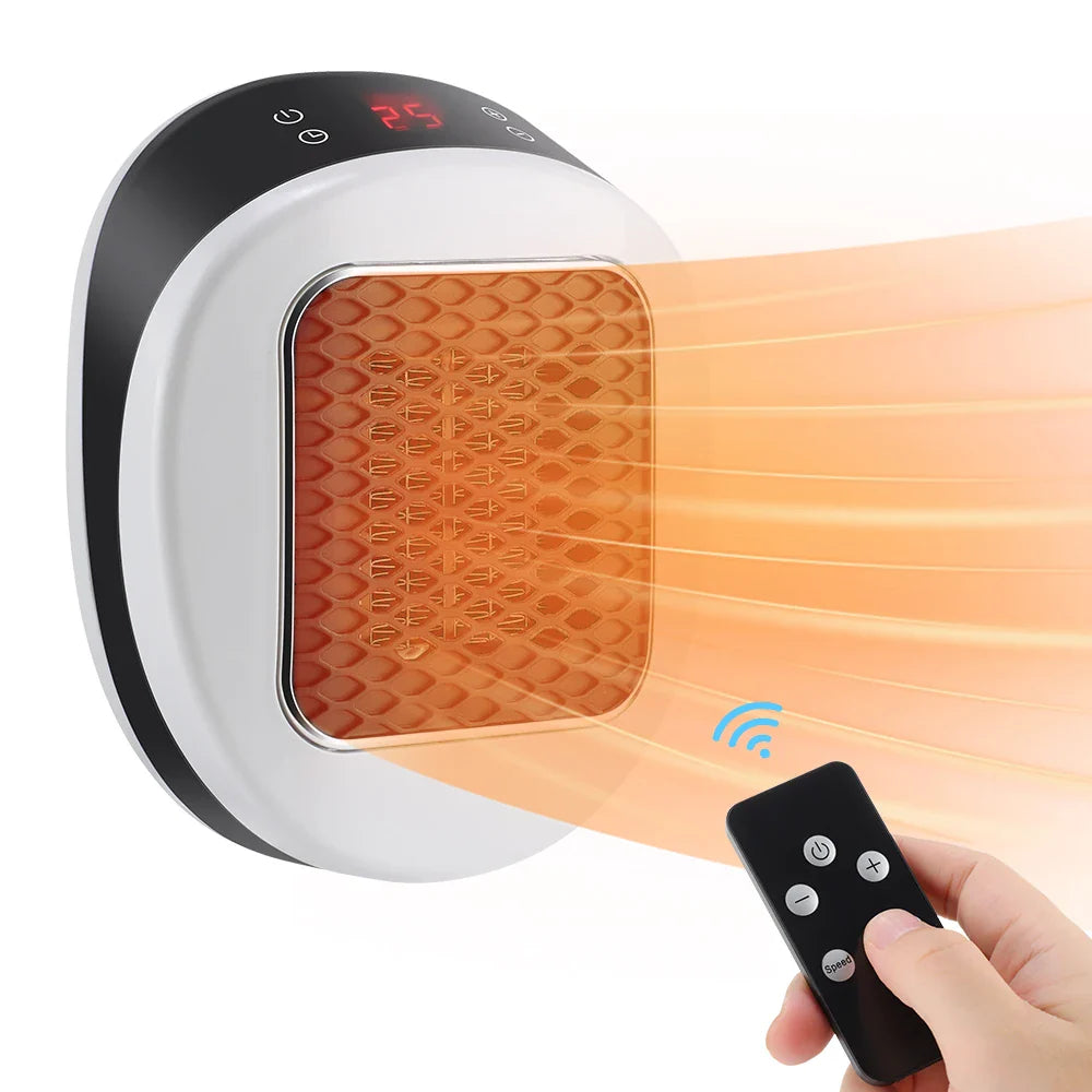 600W Portable Electric Heater With Remote Control
