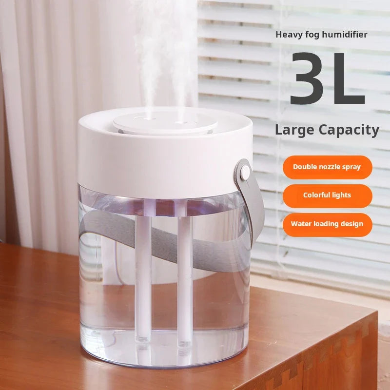 3L Double Spray Usb Humidifier With Night Light