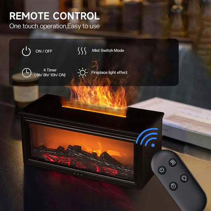 Aromatherapy Fireplace Flame Diffuser With Remote Control