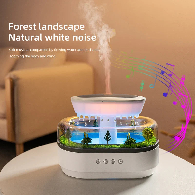 Aroma Raindrop Humidifier With Colorful Light & Diffuser