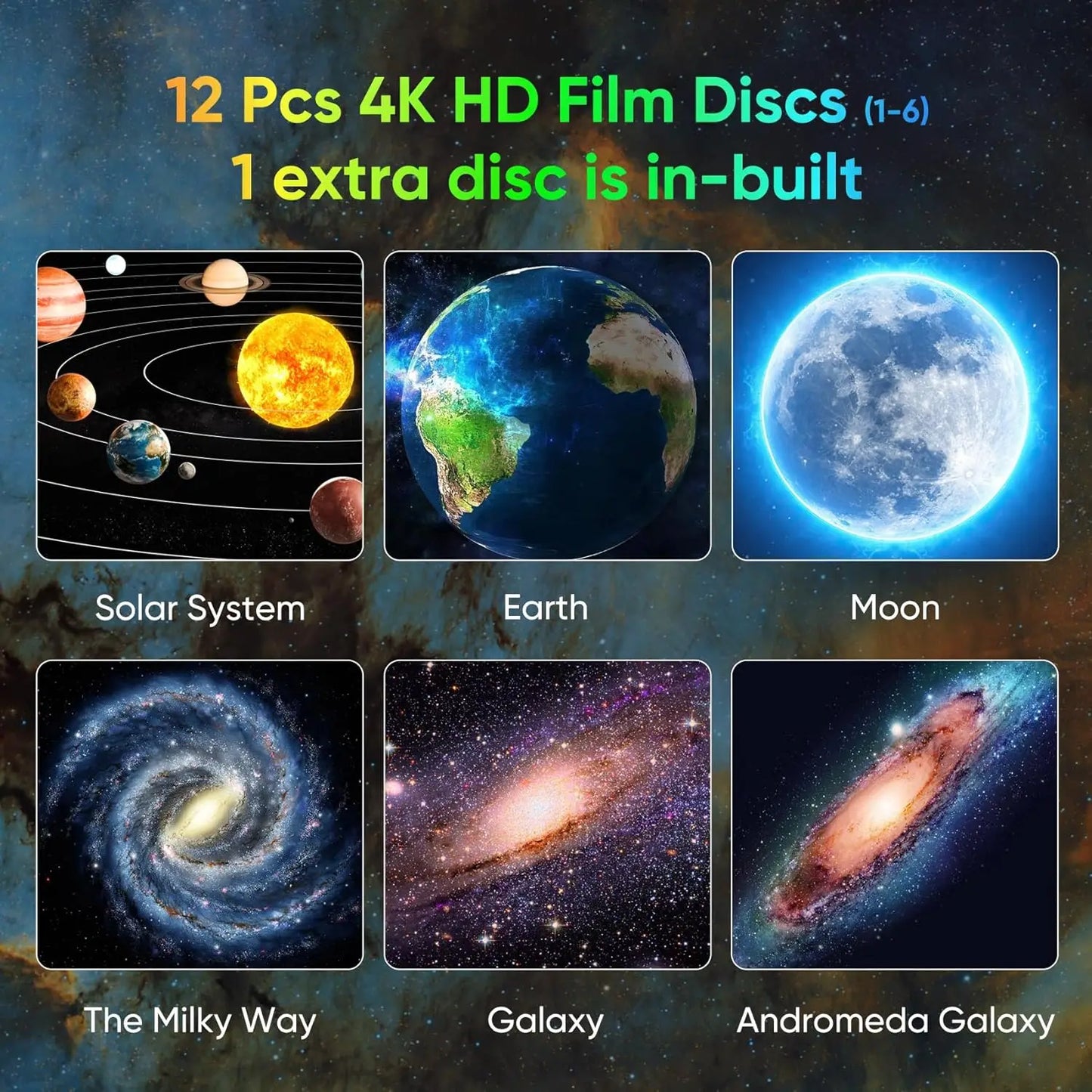 12-In-1 Starry Sky 4K Galaxy Projector Lamp