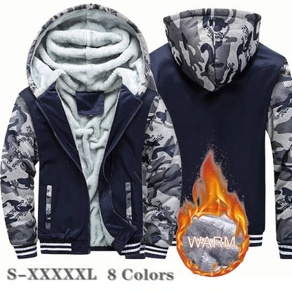 Winter Men'S Camouflage Hooded Fleece Jacket