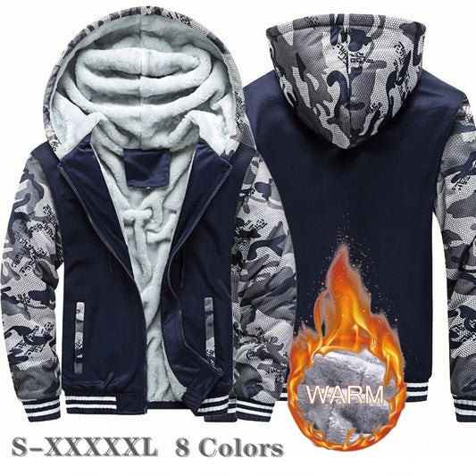 Winter Men'S Camouflage Hooded Fleece Jacket