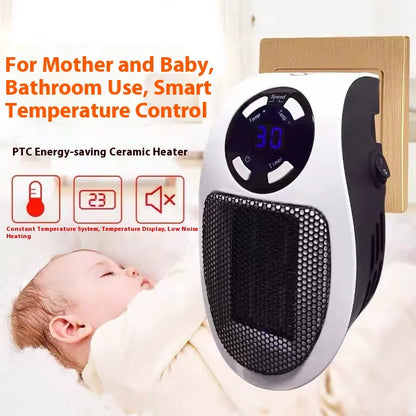 Compact Electric Heater With Adjustable Temperature Control