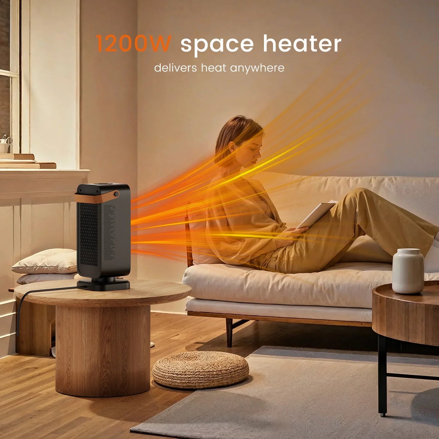 1200W Portable Electric Heater With Fast Heating Protection
