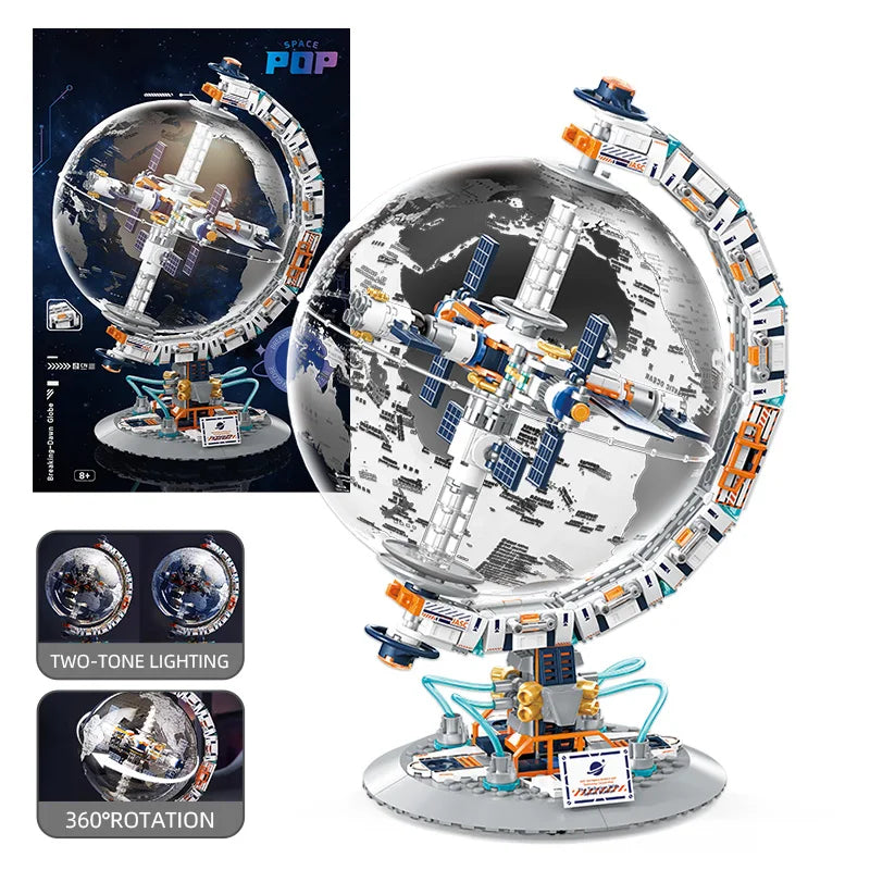 Creative Space Station Transparent Globe Building Set