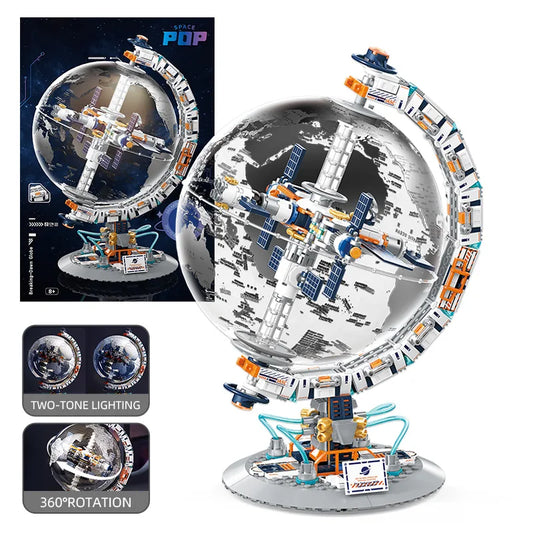 Creative Space Station Transparent Globe Building Set