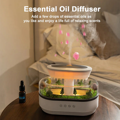 Ultrasonic Raindrop Aroma Humidifier With Colorful Lights