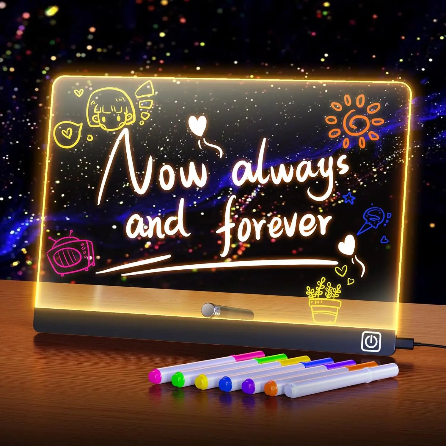 Led Acrylic Note Board With Rgb Light Display