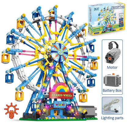 Rotating Ferris Wheel Building Blocks Toy With Lights