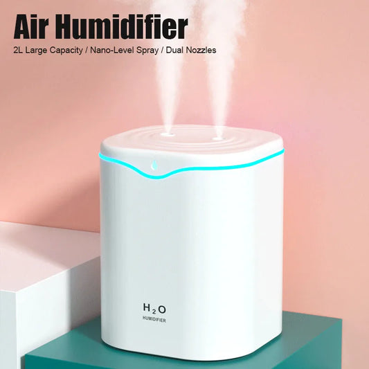 Usb Air Humidifier With Dual Spray And 2000Ml Capacity
