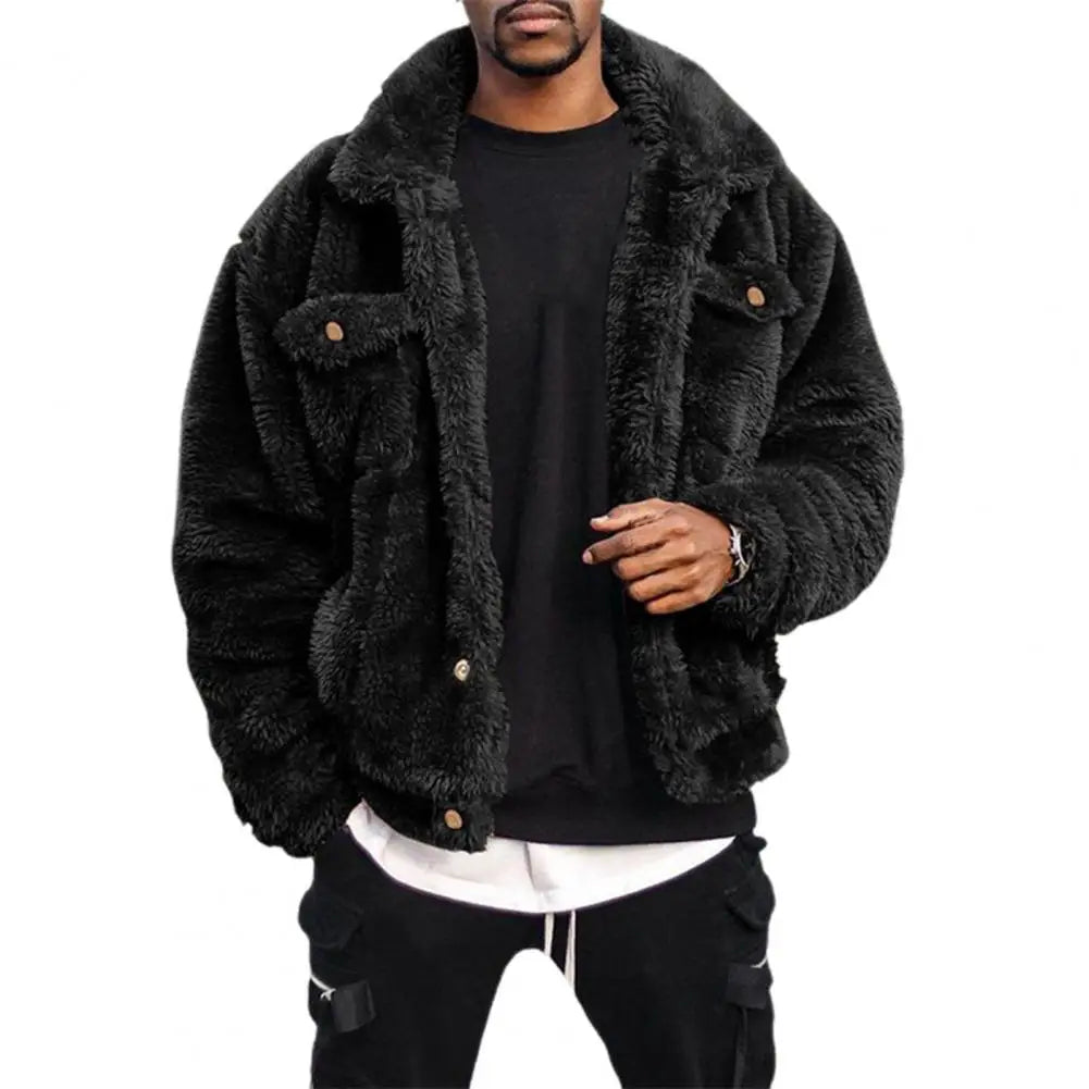 Cozy Men'S Fuzzy Winter Hip-Hop Jacket
