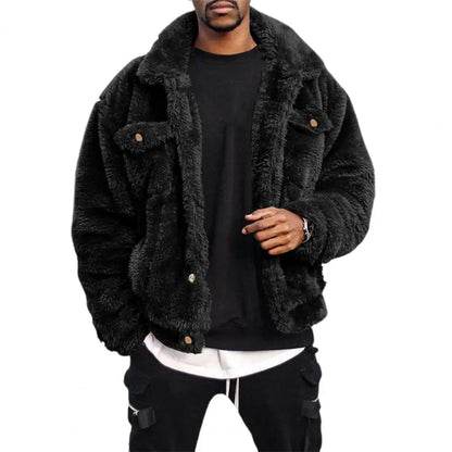 Cozy Men'S Fuzzy Winter Hip-Hop Jacket