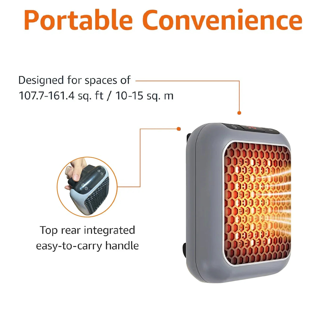 Wall Mounted Mini Ceramic Electric Heater With Remote
