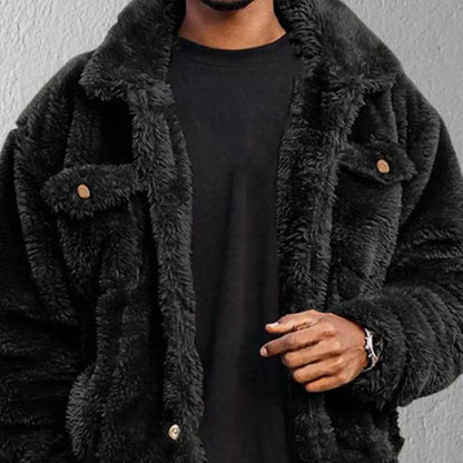 Cozy Men'S Fuzzy Winter Hip-Hop Jacket