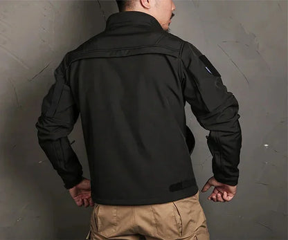 Tactical Men'S Waterproof Fleece Jacket With Pockets