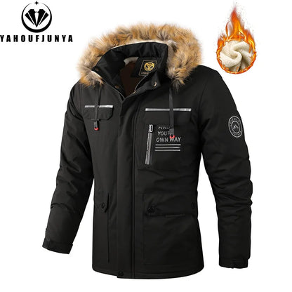 Men'S Winter Fleece Hiking Jacket With Hood