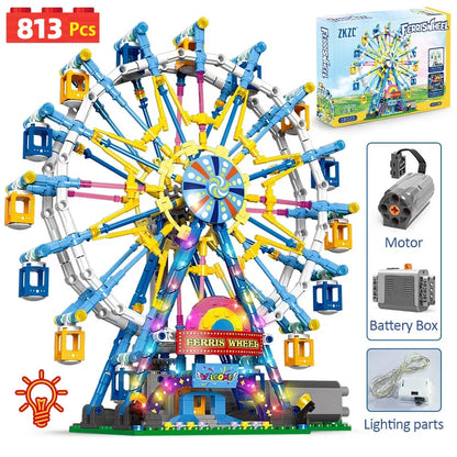 Rotating Ferris Wheel Building Blocks Toy With Lights