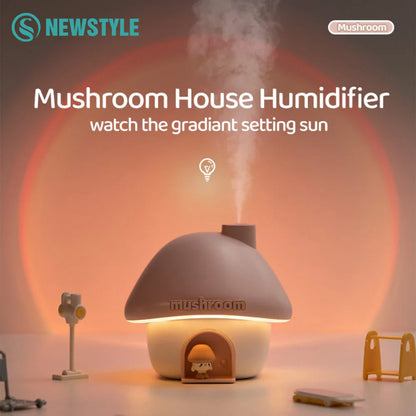 Mushroom House Humidifier With Colorful Lights