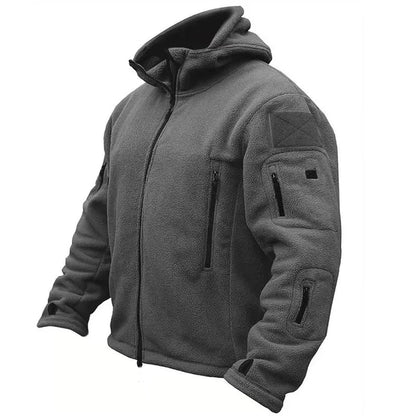 Men'S Outdoor Tactical Fleece Jacket Windproof Hooded