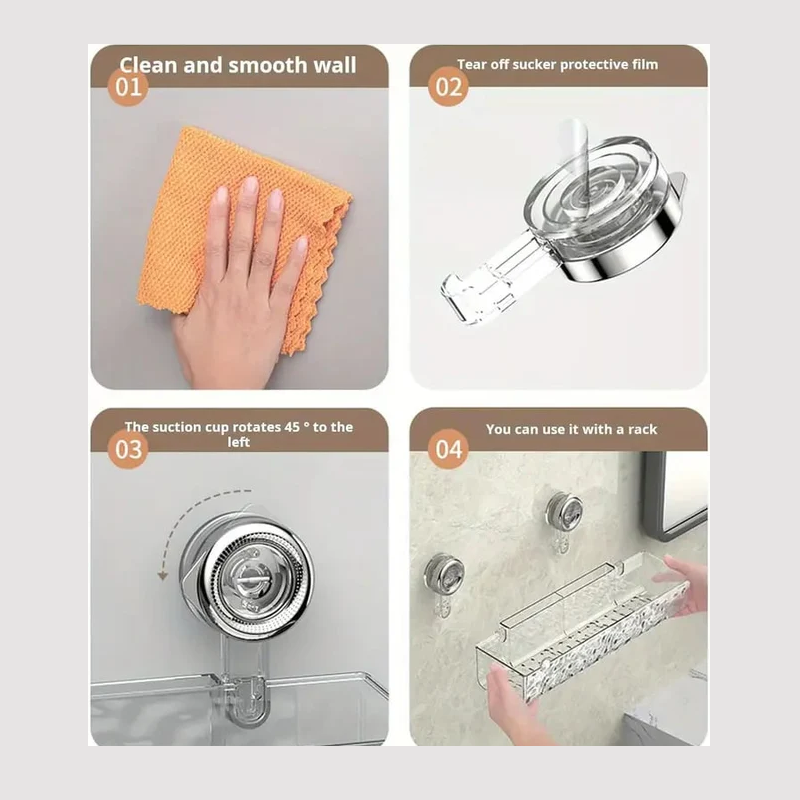 Secure Suction Cup Storage Holder – Durable Wall-Mounted Organizer, No Drilling Needed