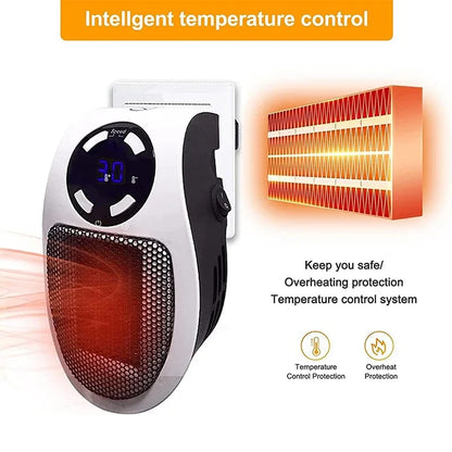 Compact Wall Plug Electric Heater With Remote Control