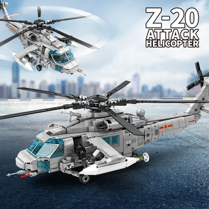Police Helicopter Building Blocks Military Stem Kit