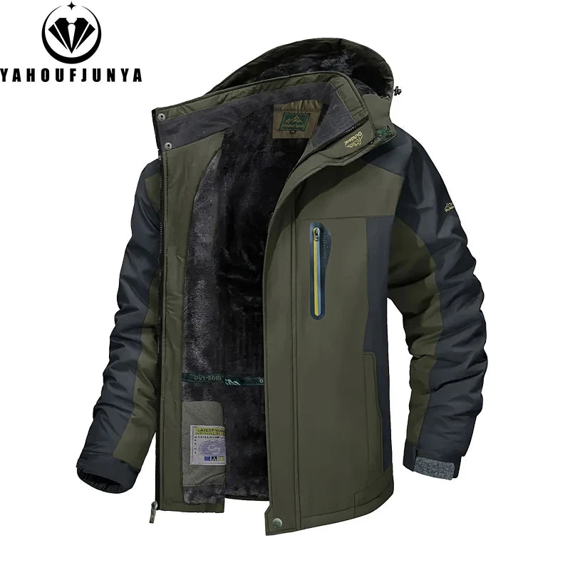 Men'S Winter Waterproof Hooded Fleece Jacket