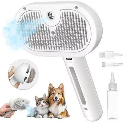 Self-Cleaning Spray Brush for Cats with One-Touch Hair Removal Design, Durable and Lightweight ABS Material