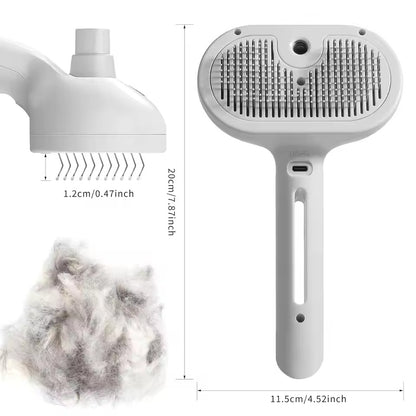 Self-Cleaning Spray Brush for Cats with One-Touch Hair Removal Design, Durable and Lightweight ABS Material