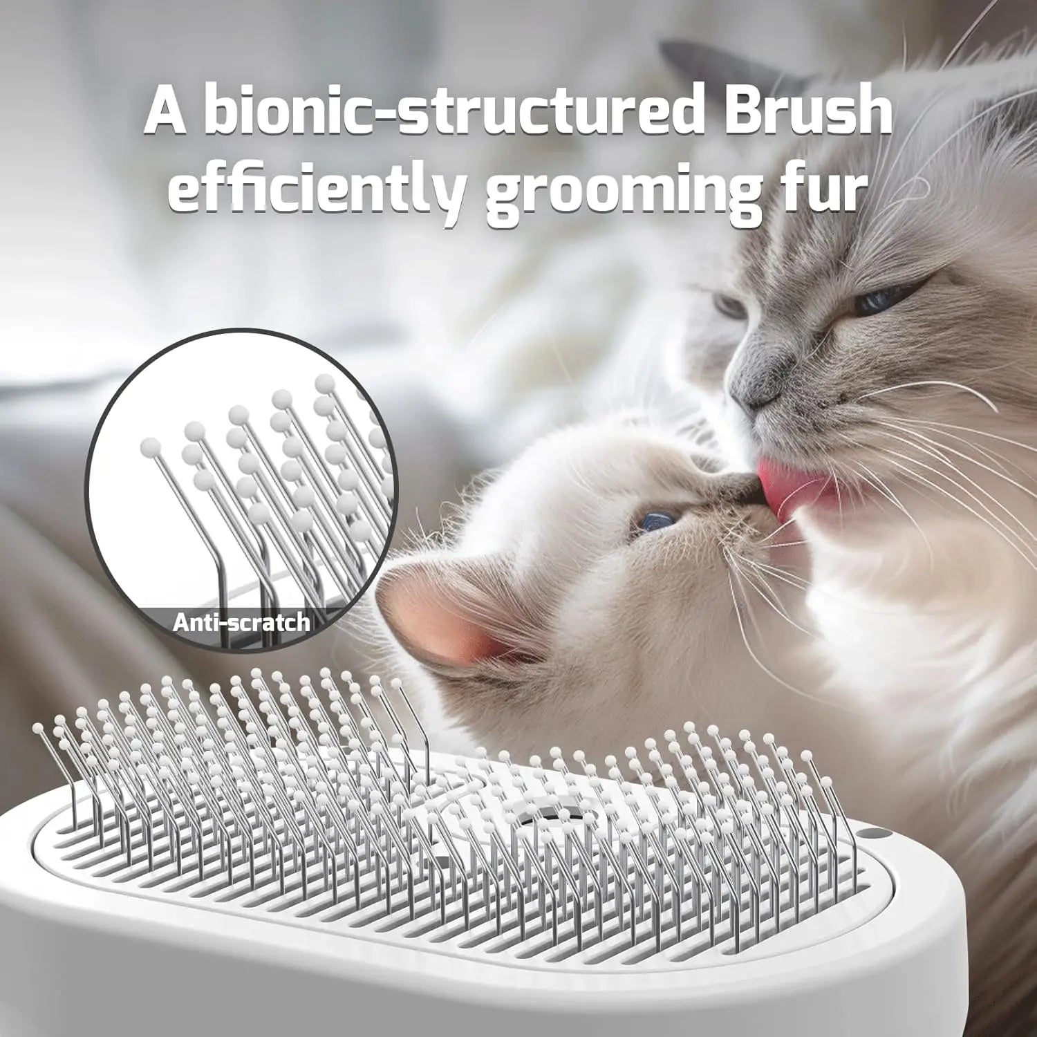 Self-Cleaning Spray Brush for Cats with One-Touch Hair Removal Design, Durable and Lightweight ABS Material