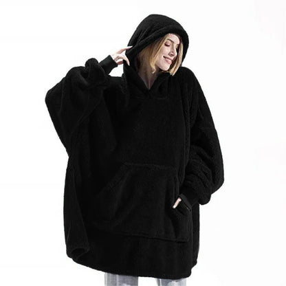 Cozy Oversized Fleece Hoodie Blanket With Hood