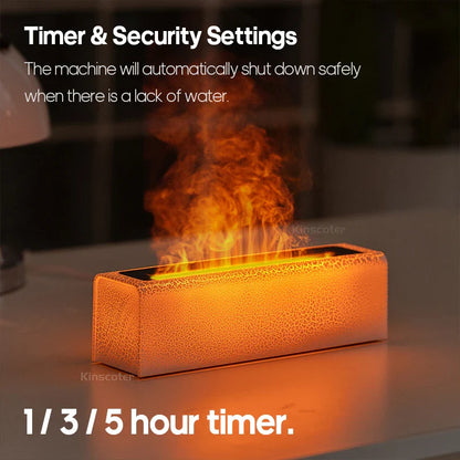 Ultrasonic Aroma Diffuser With Realistic Flame Light