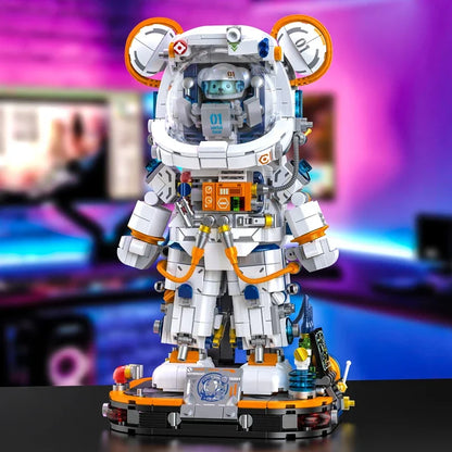 Astronaut Teddy Bear Building Blocks With Led Lights