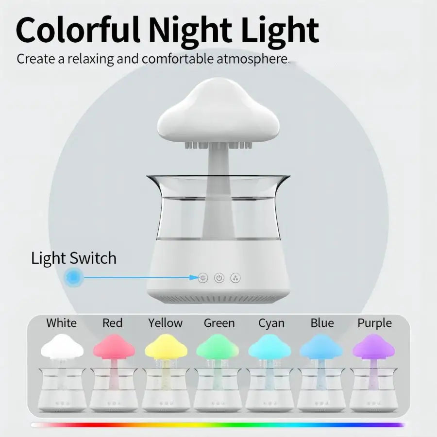 Ultrasonic Aromatherapy Humidifier With Night Light & Rain Sounds