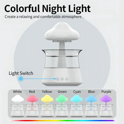 Ultrasonic Aromatherapy Humidifier With Night Light & Rain Sounds