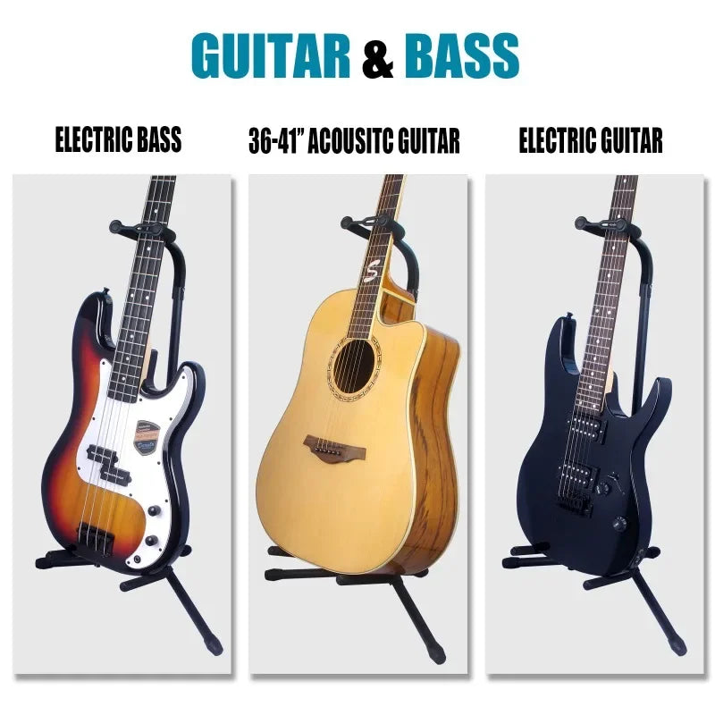 Folding Adjustable Guitar Stand For Multiple Instruments