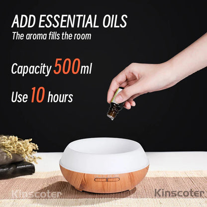 Ultrasonic Wood Grain Aromatherapy Diffuser With Remote Control