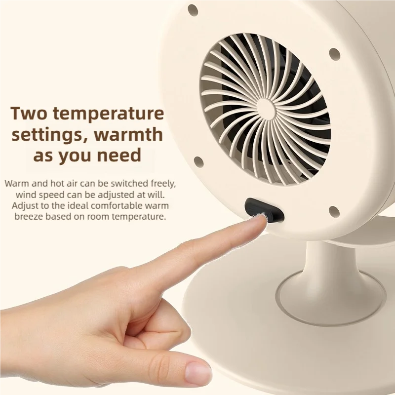 Compact Desktop Heater With Two-Level Warmth Adjustment